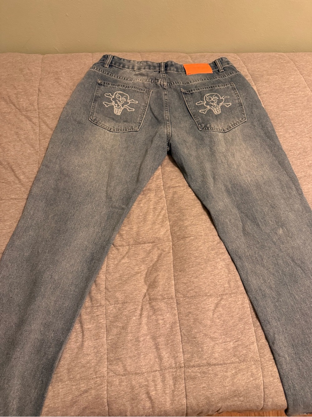 Icecream Men's Faded Blue Graphic Relaxed Jeans - Picture 6 of 6